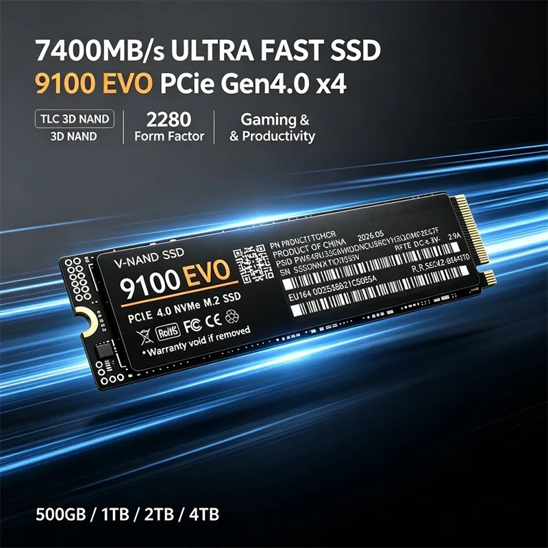 Gaming M.2 NVMe SSD 9100 EVO P - M.2 Nvme 4Tb Pcie 4.0 Ssd recension och pris