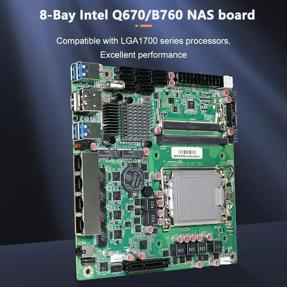 Topton Q670 B760 8-Bay NAS Mot - Lga 1700 Ddr5 Itx Motherboard recension och pris